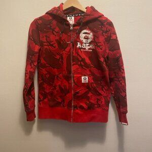 Aape × Bape  Aape by A Bathing Ape 2013 Red Camouflage CNY Hoodie Zipper